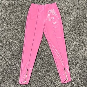 Bubblegum Pink faux leather pants